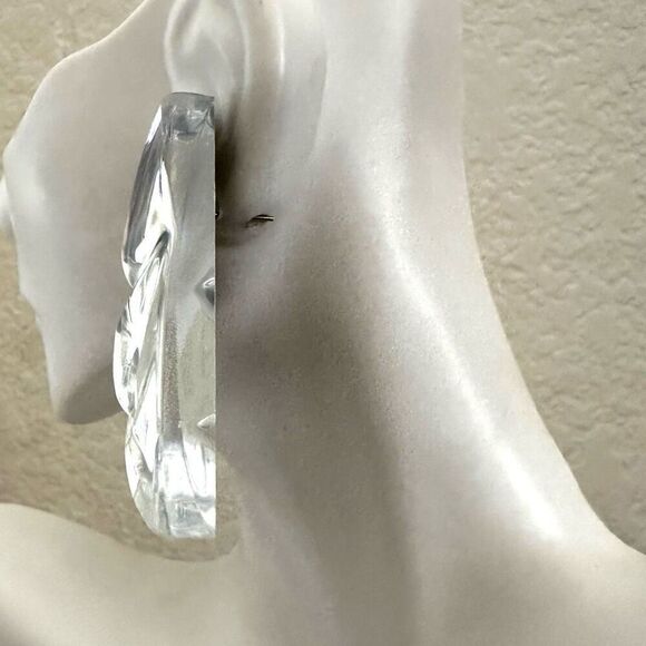 Silver tone half circle earrings - Picture 3 of 6